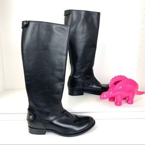 FRYE Melissa Button Back Zip Leather Tall Boot